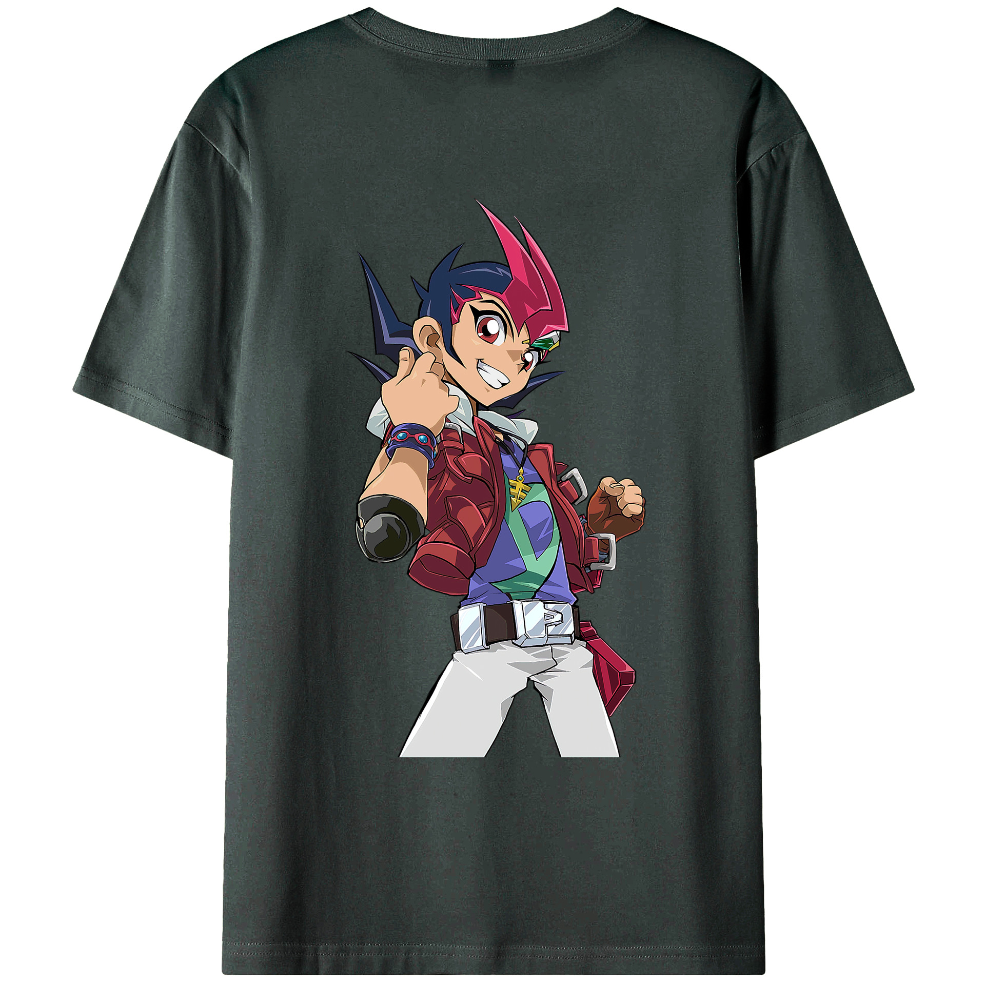 （画像用） 遊☆戯☆王 Yu-Gi-Oh! 綿100％ メンズ半袖Tシャツ（バックプリント） 通気性